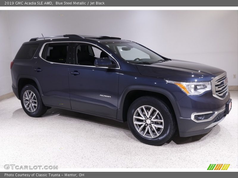 Blue Steel Metallic / Jet Black 2019 GMC Acadia SLE AWD