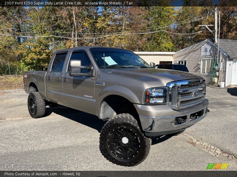 Arizona Beige Metallic / Tan 2007 Ford F250 Super Duty Lariat Crew Cab