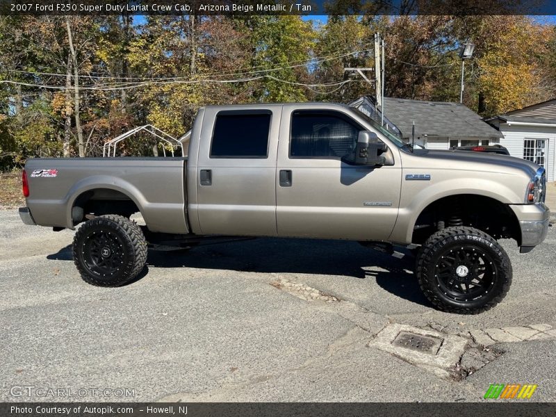 Arizona Beige Metallic / Tan 2007 Ford F250 Super Duty Lariat Crew Cab