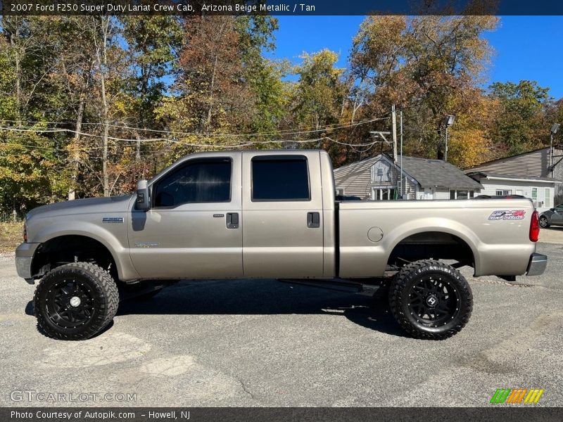 Arizona Beige Metallic / Tan 2007 Ford F250 Super Duty Lariat Crew Cab