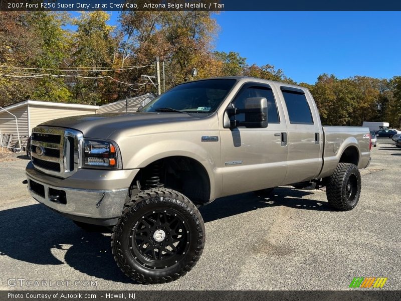 Arizona Beige Metallic / Tan 2007 Ford F250 Super Duty Lariat Crew Cab