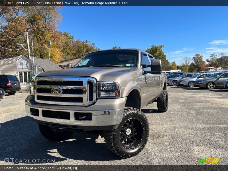 Arizona Beige Metallic / Tan 2007 Ford F250 Super Duty Lariat Crew Cab