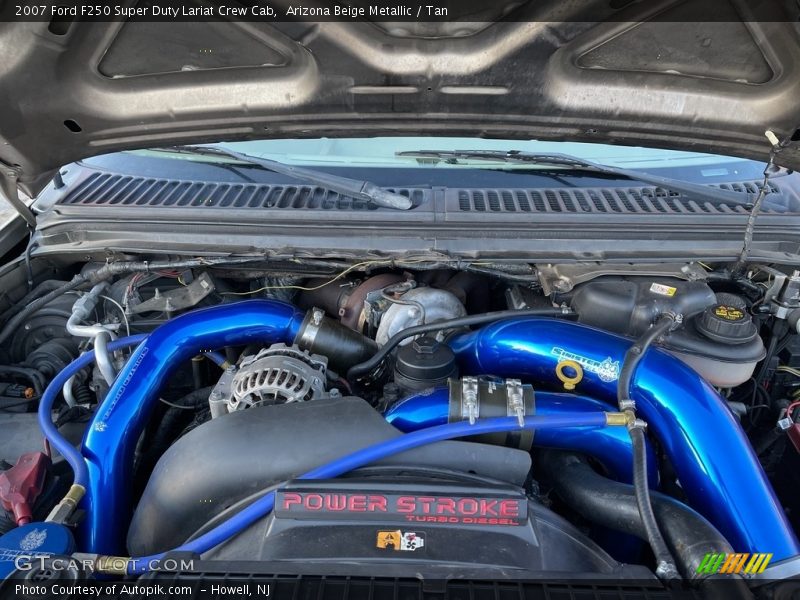 Arizona Beige Metallic / Tan 2007 Ford F250 Super Duty Lariat Crew Cab
