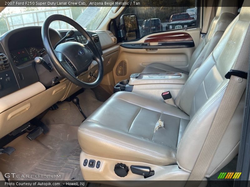 Arizona Beige Metallic / Tan 2007 Ford F250 Super Duty Lariat Crew Cab
