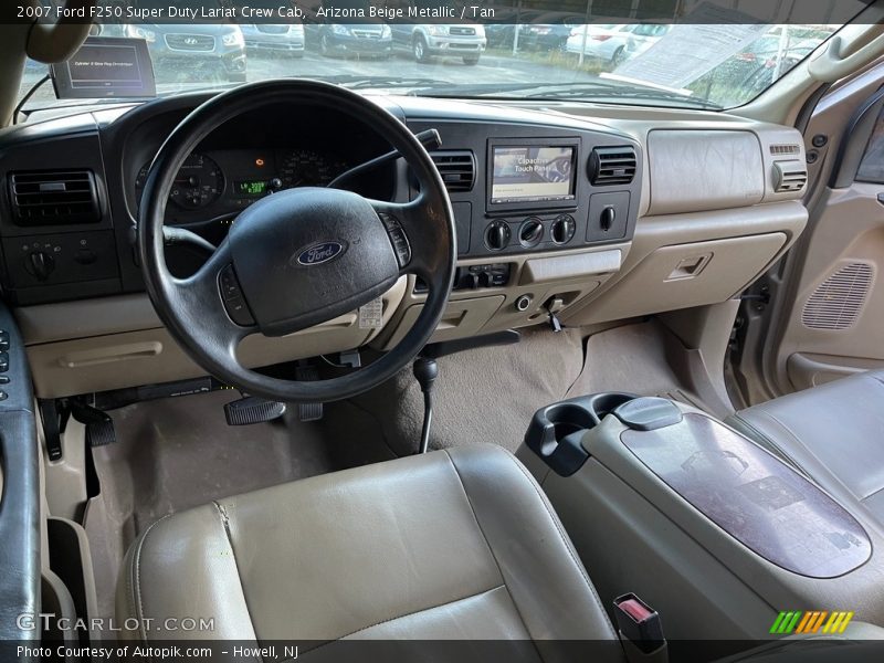 Arizona Beige Metallic / Tan 2007 Ford F250 Super Duty Lariat Crew Cab