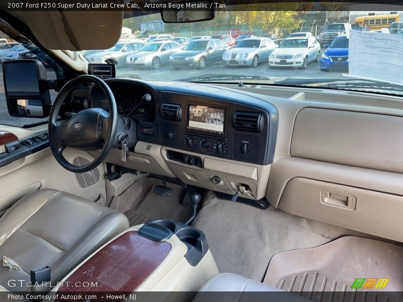 Arizona Beige Metallic / Tan 2007 Ford F250 Super Duty Lariat Crew Cab