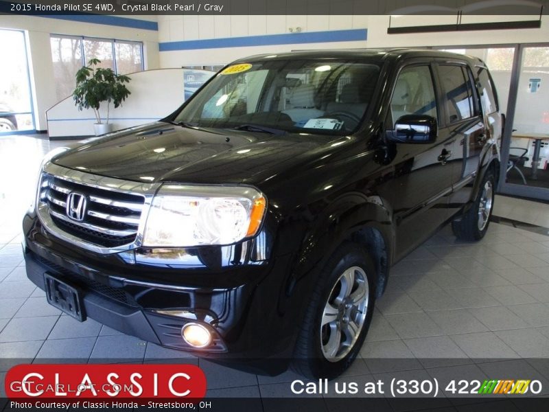 Crystal Black Pearl / Gray 2015 Honda Pilot SE 4WD
