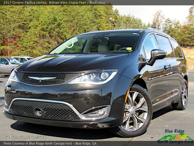Brilliant Black Crystal Pearl / Black/Alloy 2017 Chrysler Pacifica Limited