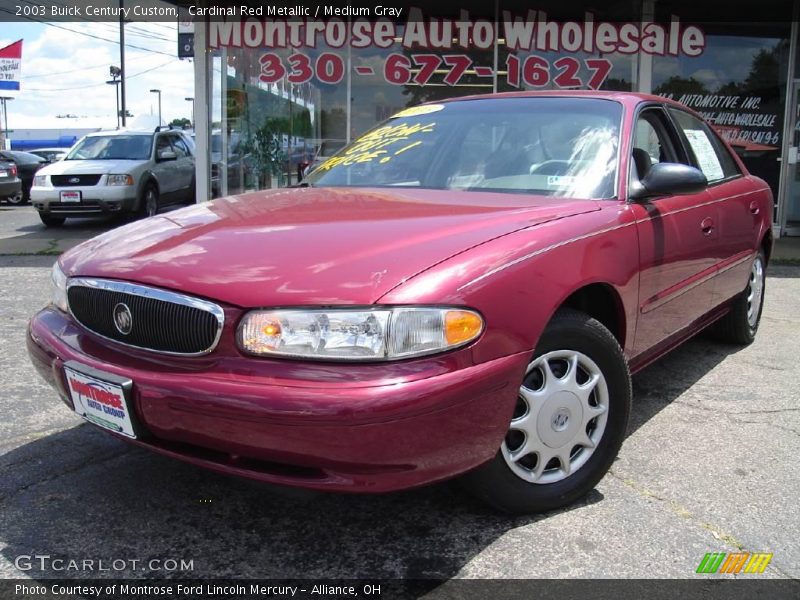 Cardinal Red Metallic / Medium Gray 2003 Buick Century Custom