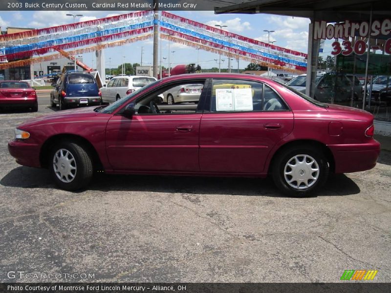 Cardinal Red Metallic / Medium Gray 2003 Buick Century Custom