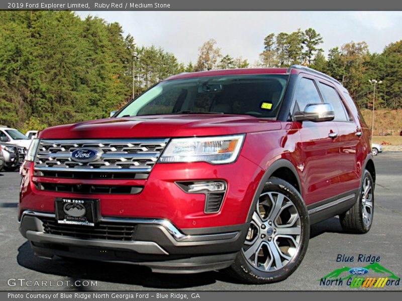 Ruby Red / Medium Stone 2019 Ford Explorer Limited