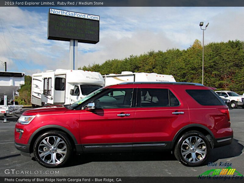 Ruby Red / Medium Stone 2019 Ford Explorer Limited