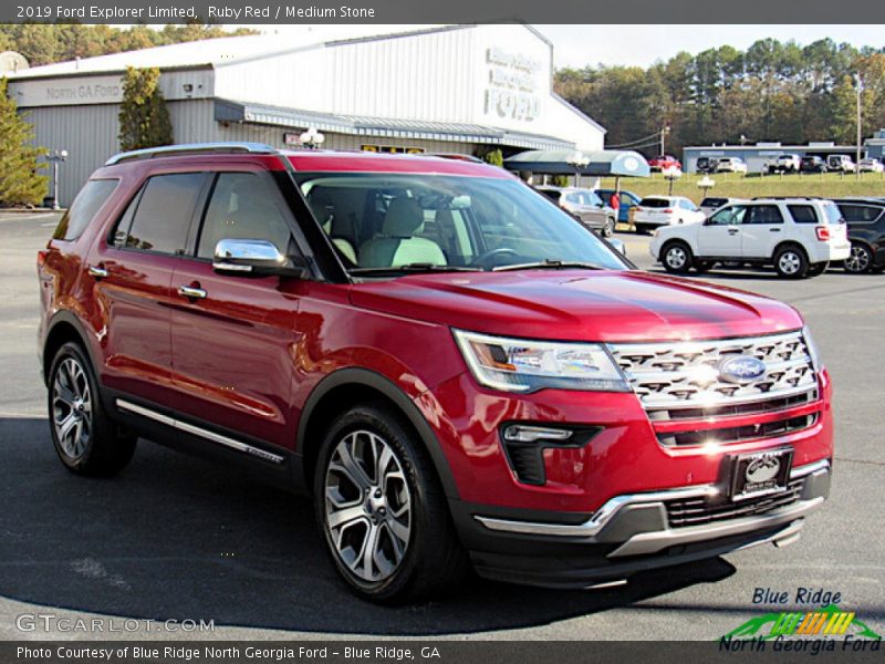 Ruby Red / Medium Stone 2019 Ford Explorer Limited