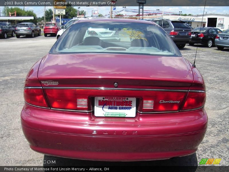 Cardinal Red Metallic / Medium Gray 2003 Buick Century Custom