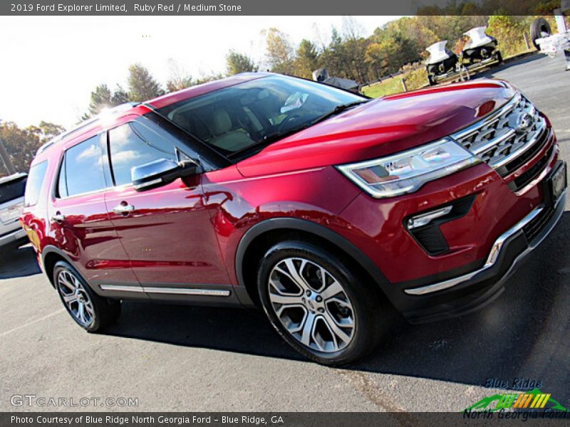 Ruby Red / Medium Stone 2019 Ford Explorer Limited