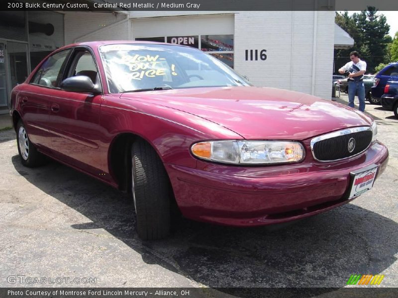 Cardinal Red Metallic / Medium Gray 2003 Buick Century Custom