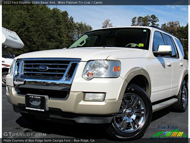 White Platinum Tri-Coat / Camel 2010 Ford Explorer Eddie Bauer 4x4