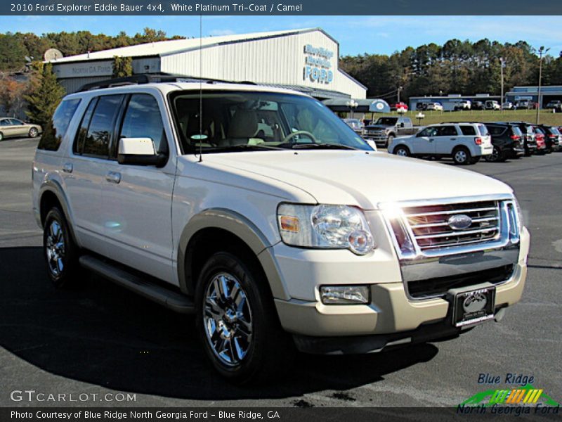 White Platinum Tri-Coat / Camel 2010 Ford Explorer Eddie Bauer 4x4