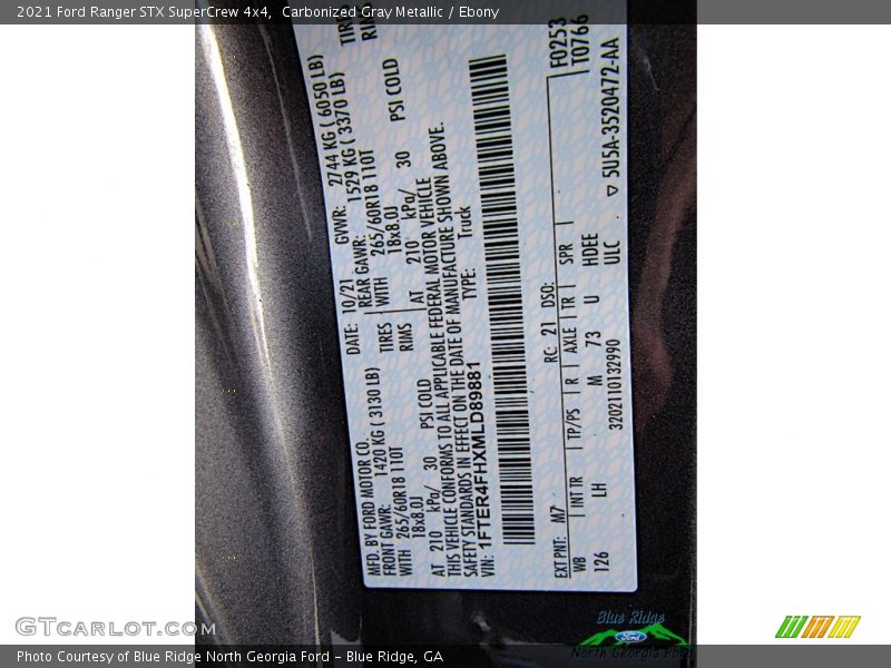 Carbonized Gray Metallic / Ebony 2021 Ford Ranger STX SuperCrew 4x4