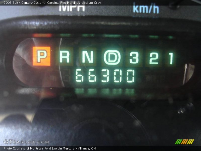 Cardinal Red Metallic / Medium Gray 2003 Buick Century Custom