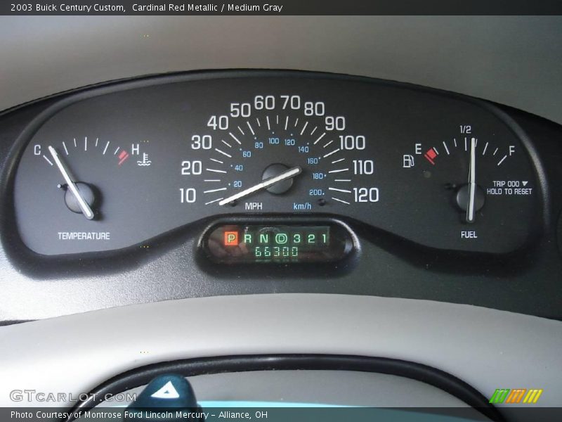 Cardinal Red Metallic / Medium Gray 2003 Buick Century Custom