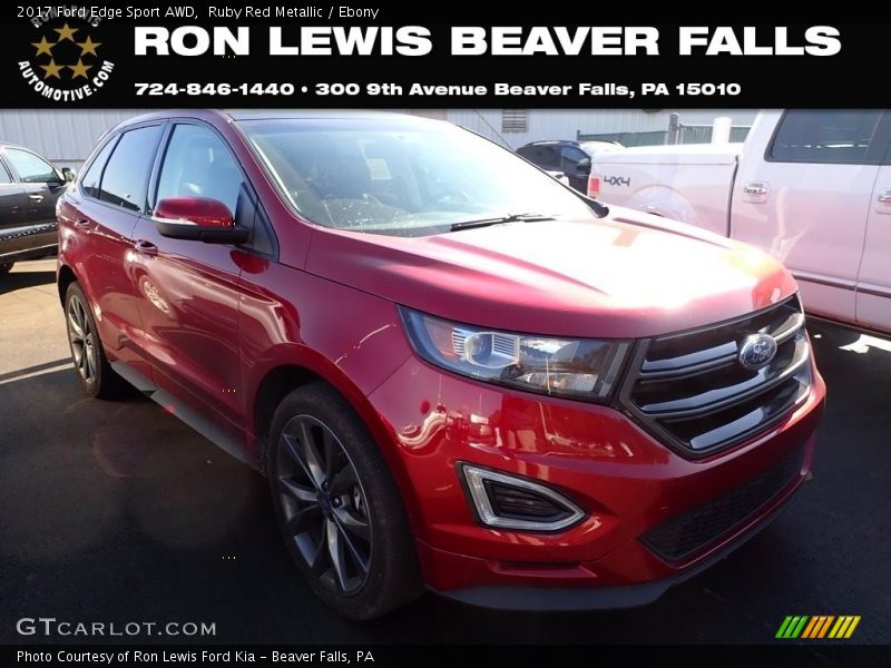 Ruby Red Metallic / Ebony 2017 Ford Edge Sport AWD
