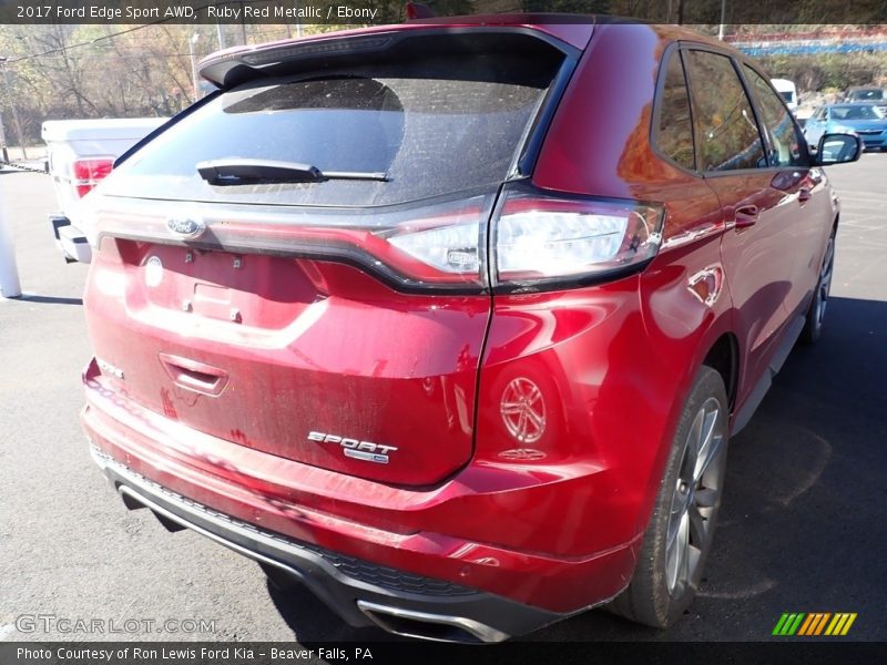 Ruby Red Metallic / Ebony 2017 Ford Edge Sport AWD