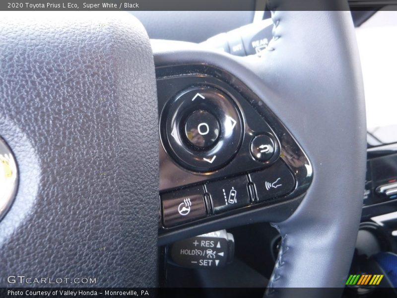Super White / Black 2020 Toyota Prius L Eco