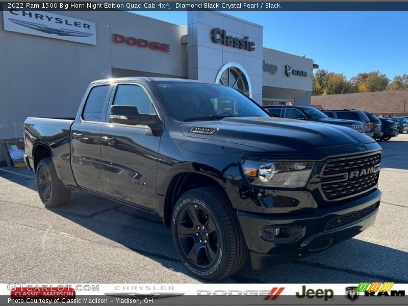 Diamond Black Crystal Pearl / Black 2022 Ram 1500 Big Horn Night Edition Quad Cab 4x4