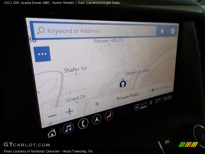 Hunter Metallic / Dark Galvanized/Light Shale 2021 GMC Acadia Denali AWD