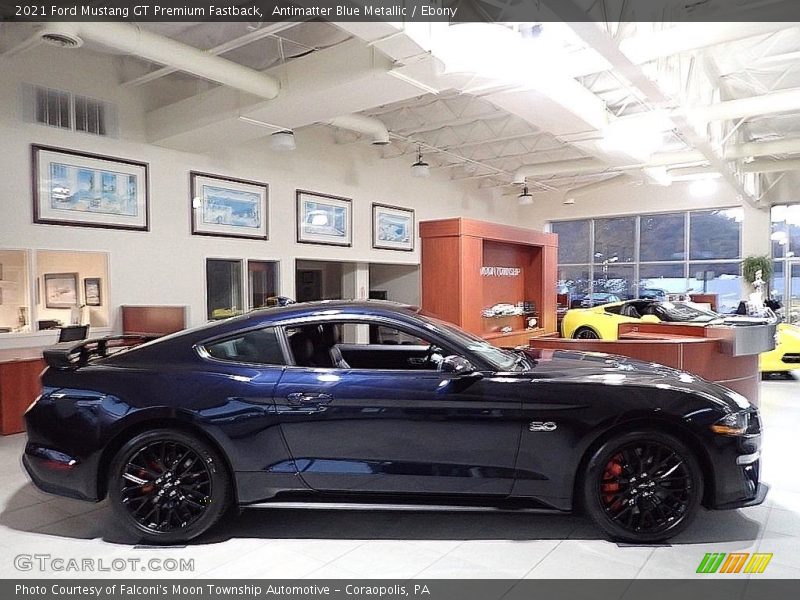 Antimatter Blue Metallic / Ebony 2021 Ford Mustang GT Premium Fastback