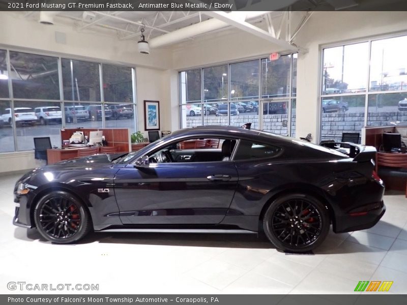 Antimatter Blue Metallic / Ebony 2021 Ford Mustang GT Premium Fastback