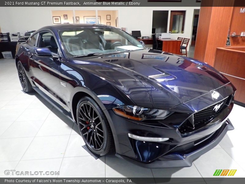 Antimatter Blue Metallic / Ebony 2021 Ford Mustang GT Premium Fastback