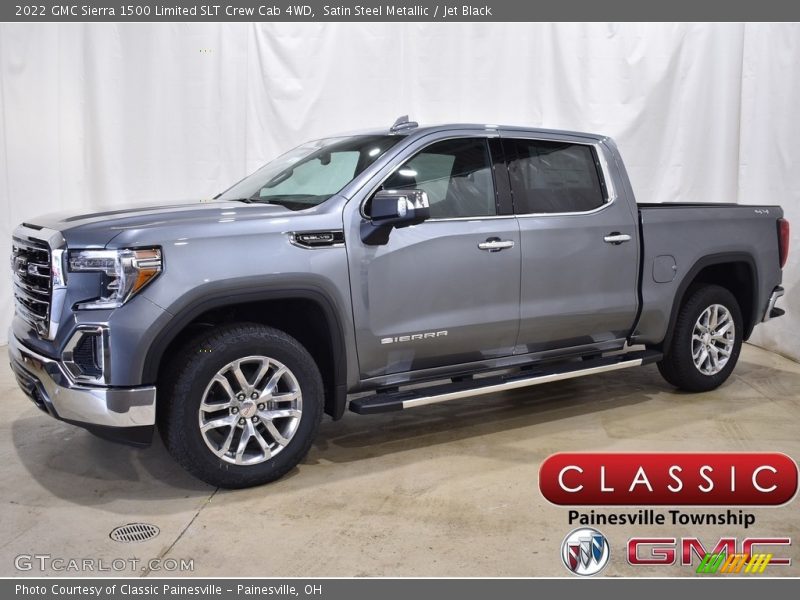 Satin Steel Metallic / Jet Black 2022 GMC Sierra 1500 Limited SLT Crew Cab 4WD