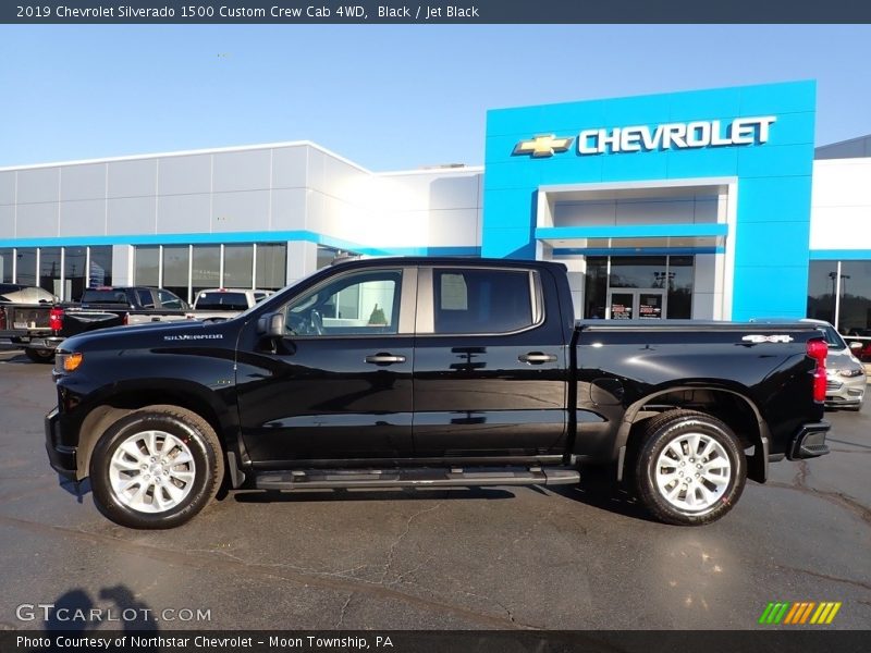 Black / Jet Black 2019 Chevrolet Silverado 1500 Custom Crew Cab 4WD