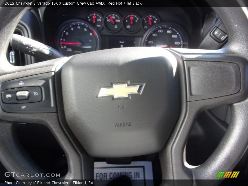 Red Hot / Jet Black 2019 Chevrolet Silverado 1500 Custom Crew Cab 4WD