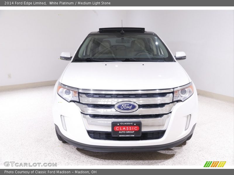 White Platinum / Medium Light Stone 2014 Ford Edge Limited