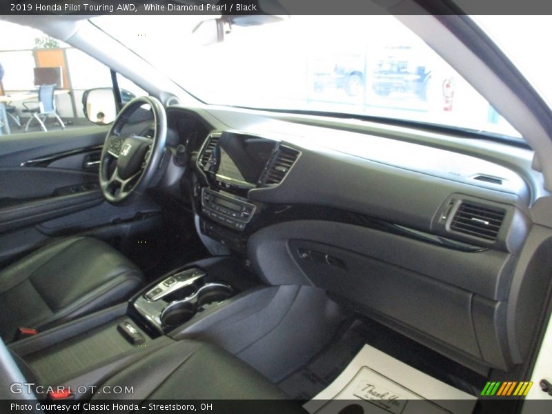 White Diamond Pearl / Black 2019 Honda Pilot Touring AWD