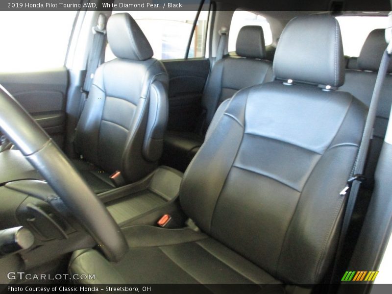 White Diamond Pearl / Black 2019 Honda Pilot Touring AWD