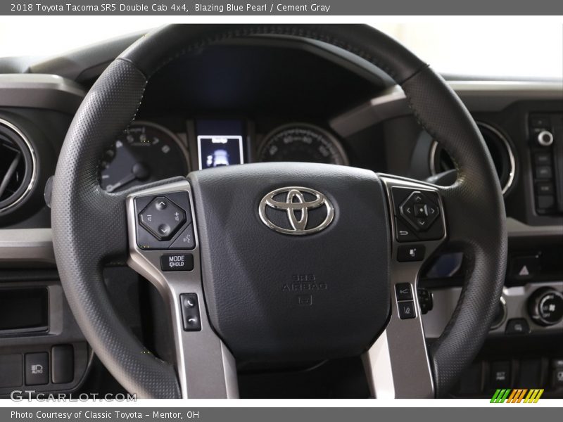Blazing Blue Pearl / Cement Gray 2018 Toyota Tacoma SR5 Double Cab 4x4