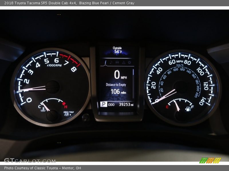 Blazing Blue Pearl / Cement Gray 2018 Toyota Tacoma SR5 Double Cab 4x4