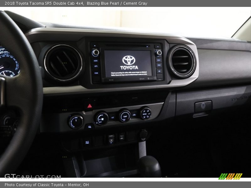 Blazing Blue Pearl / Cement Gray 2018 Toyota Tacoma SR5 Double Cab 4x4