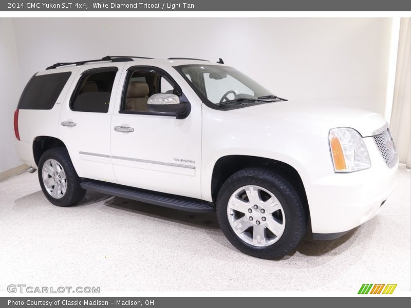 White Diamond Tricoat / Light Tan 2014 GMC Yukon SLT 4x4