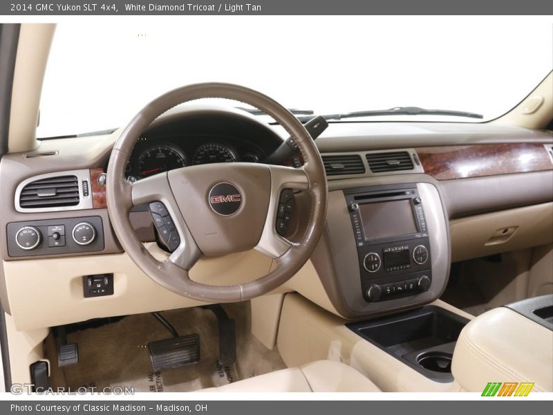 White Diamond Tricoat / Light Tan 2014 GMC Yukon SLT 4x4