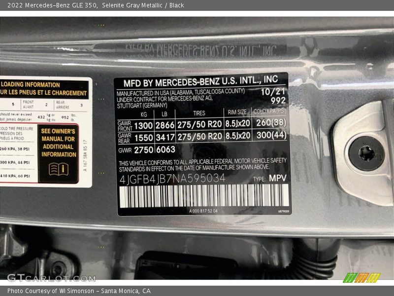 Selenite Gray Metallic / Black 2022 Mercedes-Benz GLE 350
