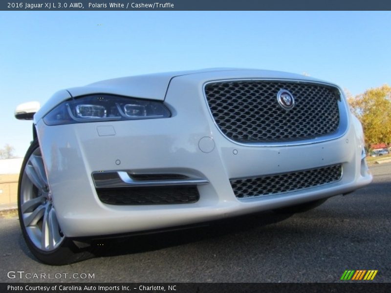 Polaris White / Cashew/Truffle 2016 Jaguar XJ L 3.0 AWD
