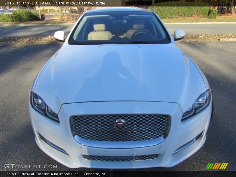 Polaris White / Cashew/Truffle 2016 Jaguar XJ L 3.0 AWD