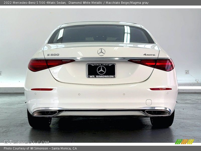Diamond White Metallic / Macchiato Beige/Magma gray 2022 Mercedes-Benz S 500 4Matic Sedan