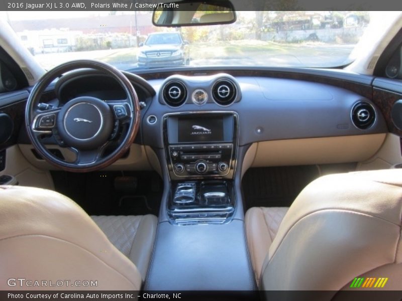 Polaris White / Cashew/Truffle 2016 Jaguar XJ L 3.0 AWD