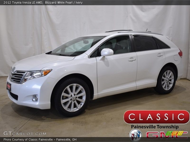 Blizzard White Pearl / Ivory 2012 Toyota Venza LE AWD